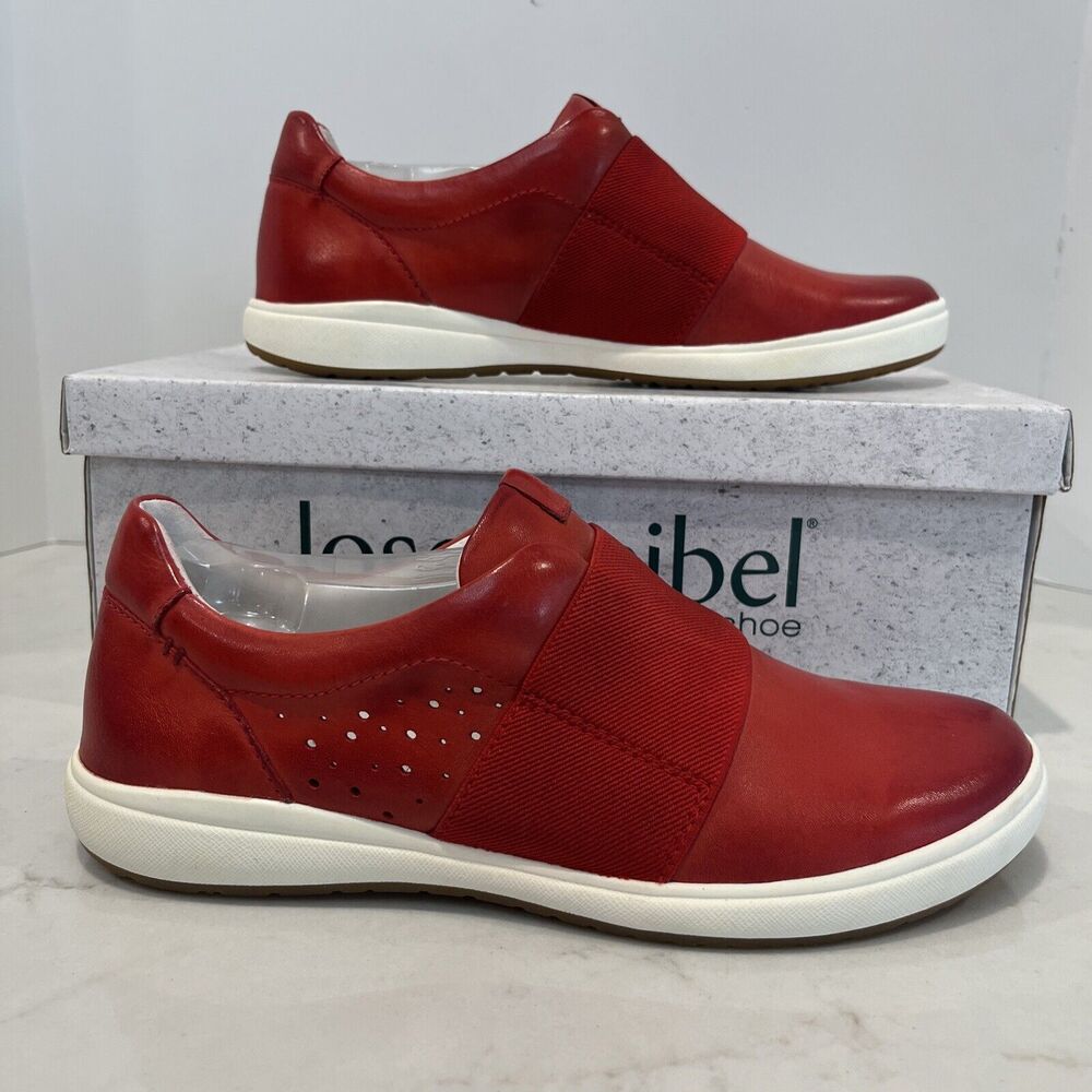 Josef Seibel Womens Caren 18 Slip On Sneakers EU 36 (5-5.5) RARE Red Leather NEW